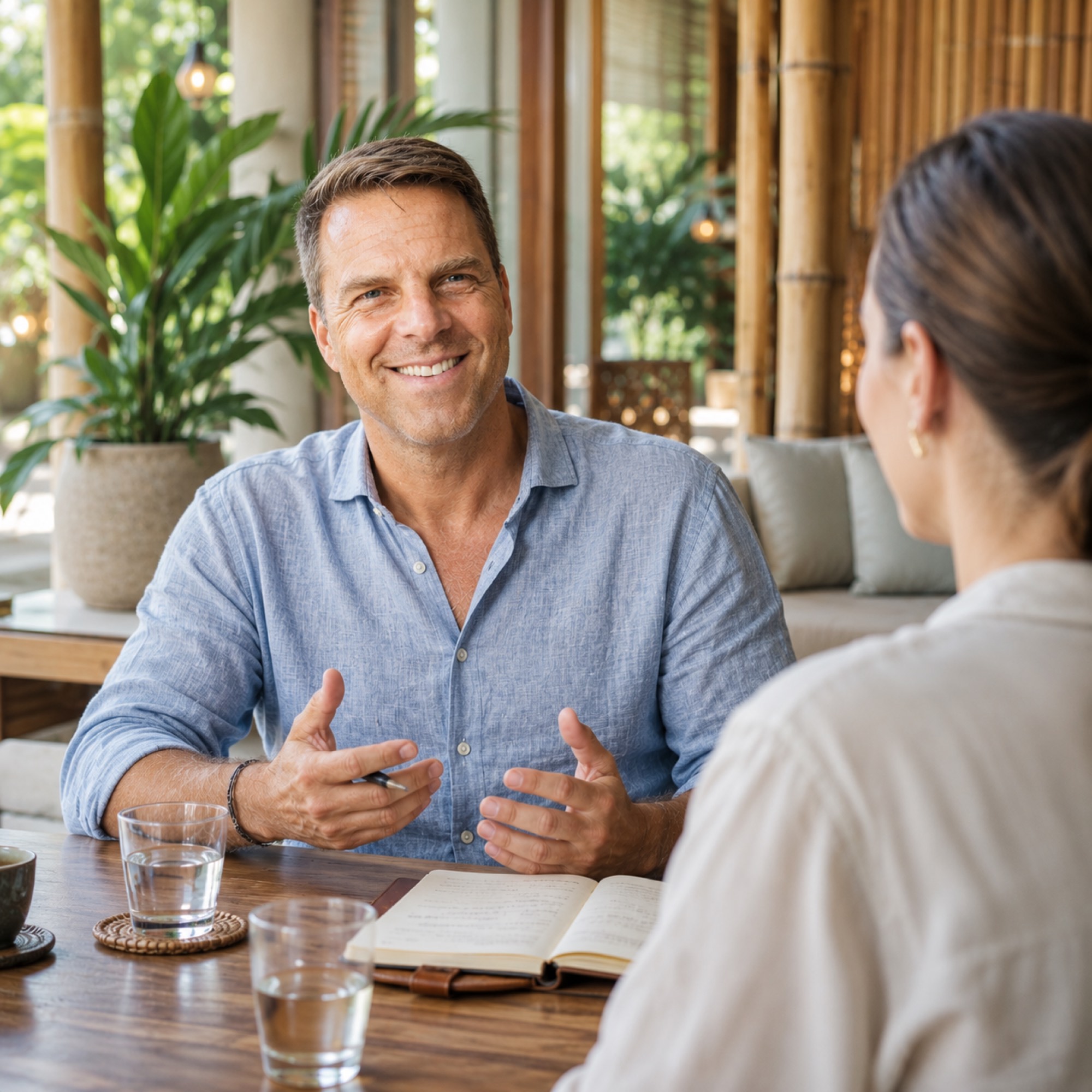 Marcel Szenessy coaching a client one-on-one